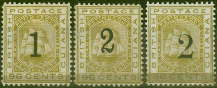 Valuable Postage Stamp from British Guiana 1881 set of 3 SG149-151 Fine & Fresh Mtd Mint