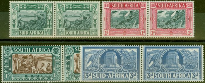 Rare Postage Stamp from South Africa 1938 Voortrekker set of 4 SG76-79 V.F Lightly Mtd Mint