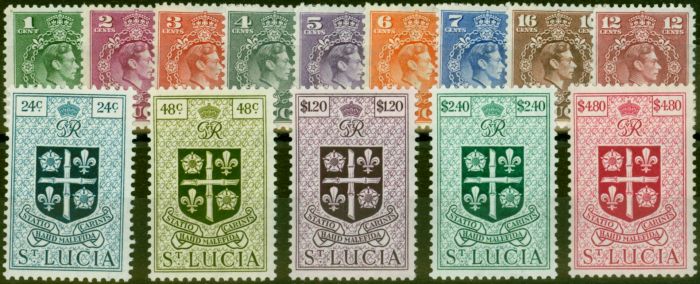 Rare Postage Stamp St Lucia 1949 Set of 14 SG146-159 Fine & Fresh LMM