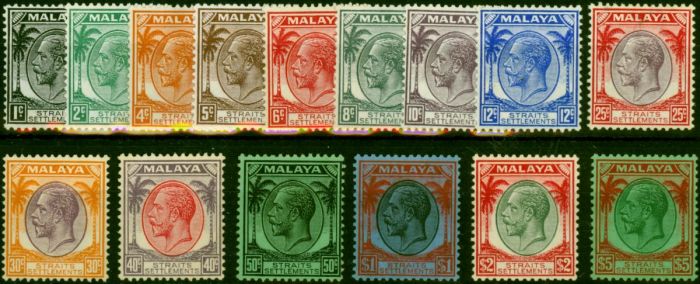 Straits Settlements 1936-37 Set of 15 SG260-274 Fine MM . King George VI (1936-1952) Mint Stamps