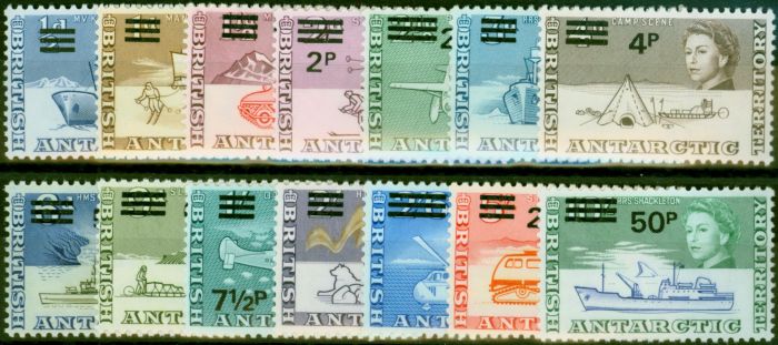 Collectible Postage Stamp B.A.T 1971 Set of 14 SG24-37 V.F MNH