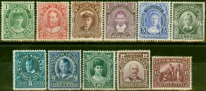 Old Postage Stamp Newfoundland 1911 Set of 11 SG117-127 Good MM