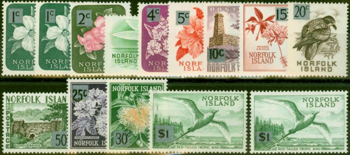 Collectible Postage Stamp Norfolk Island 1966 Extended Set of 14 SG60-71a Fine MNH