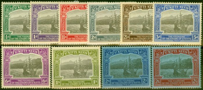 Old Postage Stamp St Kitts & Nevis 1923 Set of 10 to 2s6d SG48-57 Fine MM