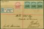 Collectible Postage Stamp from Bermuda 1914 Reg Cover to Brasil 3/-6d Rate SG50 & SG51 Scarce Destination Fine & Attractive