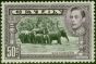 Old Postage Stamp Ceylon 1938 50c Black & Mauve SG394b P.13.5 Fine MM