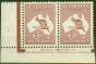 Old Postage Stamp from Australia 1935 2s Maroon SG134 V.F MNH Imprint Pair