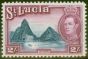 Rare Postage Stamp from St Lucia 1938 2s Blue & Purple SG136 Fine Lightly Mtd Mint