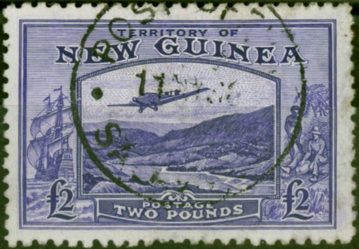 Collectible Postage Stamp New Guinea 1935 £2 Bright Violet SG204 Fine Used