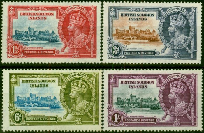British Solomon Islands 1935 Jubilee Set of 4 SG53-56 Fine LMM . King George V (1910-1936) Mint Stamps