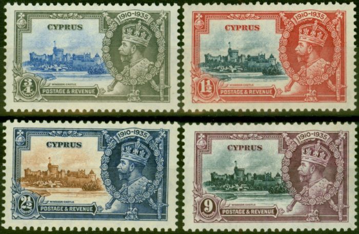 Rare Postage Stamp Cyprus 1935 Jubilee Set of 4 SG144-147 Fine MM