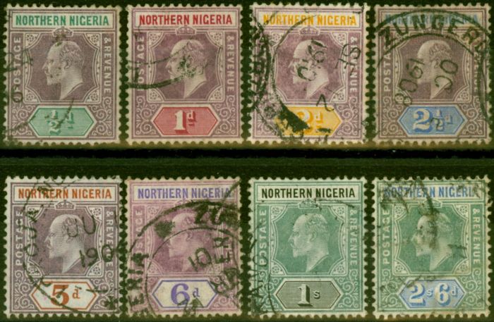Rare Postage Stamp Northern Nigeria 1905-07 Set of 8 SG20b-27a Fine Used