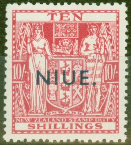 Collectible Postage Stamp from Niue 1942 10s Pale Carmine-Lake SG81 V.F MNH