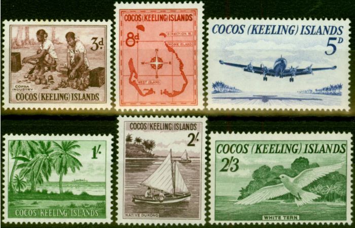 Rare Postage Stamp from Cocos Islands 1963 Set of 6 SG1-6 Very Fine MNH