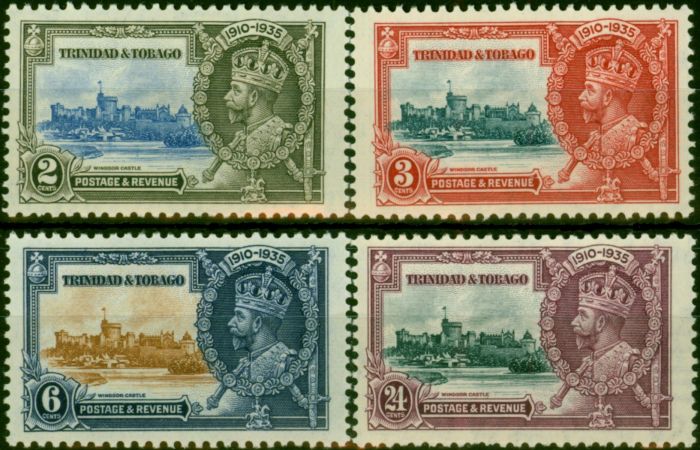 Rare Postage Stamp Trinidad & Tobago 1935 Jubilee Set of 4 SG239-242 Fine LMM