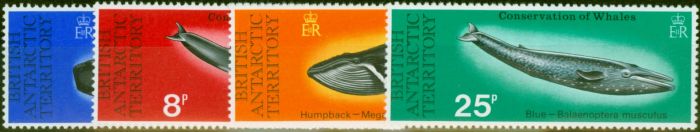 Old Postage Stamp B.A.T 1977 Whales Set of 4 SG79-82 V.F MNH