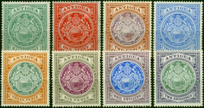Antigua 1908-17 Set of 8 SG41-50 Good to Fine MM. King Edward VII (1902-1910), King George V (1910-1936) Mint Stamps