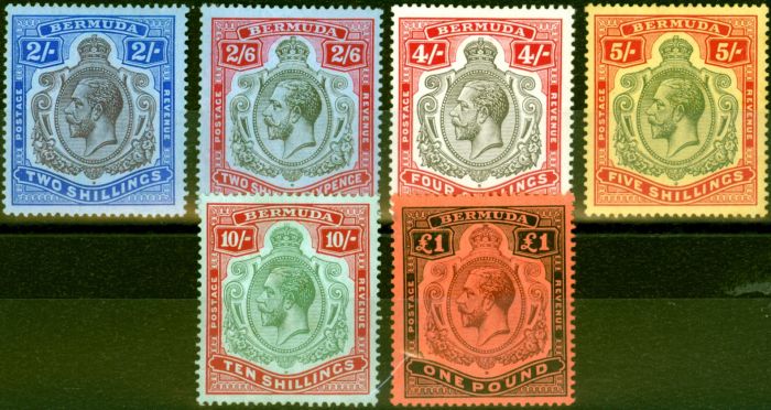 Valuable Postage Stamp from Bermuda 1918-20 Set of 6 SG51b-55 V.F & Fresh Mtd Mint