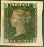 Collectible Postage Stamp from GB 1840 1d Penny Black SG2 Pl 7 (J-E) Fine Used on Small Piece