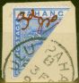 Valuable Postage Stamp from Pahang 1897 3c on Half 5c Blue SG18d Fine Used on Piece
