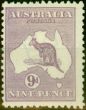 Rare Postage Stamp from Australia 1916 9d Violet SG39 Fine Mtd Mint