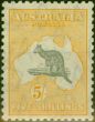 Old Postage Stamp Australia 1932 5s Grey & Yellow SG135 Very Fine VLMM