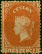 Ceylon 1864 10d Dull Vermilion SG38 Fine & Fresh MM  Queen Victoria (1840-1901) Rare Stamps
