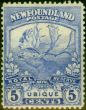 Valuable Postage Stamp from Newfoundland 1919 5c Ultramarine SG134 Fine Mtd Mint