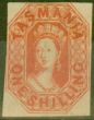 Rare Postage Stamp from Tasmania 1858 1s Vermilion SG41 Fine Unused