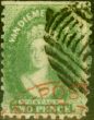 Valuable Postage Stamp from Tasmania 1864 2d Yellow-Green SG60 P.10 Good Used
