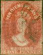 Collectible Postage Stamp from Tasmania 1867 1d Carmine SG29 Good Used