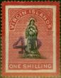 Old Postage Stamp Virgin Islands 1888 4d on 1s Black & Rose-Carmine SG42d White Paper Fine & Fresh MM