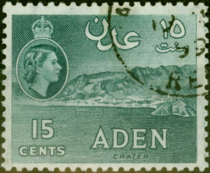 Collectible Postage Stamp from Aden 1959 15c Greenish Grey SG53 Very Fine Used