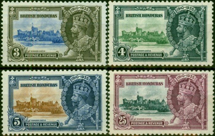 British Honduras 1935 Jubilee Set of 4 SG143-146 Fine LMM King George V (1910-1936) Old Stamps
