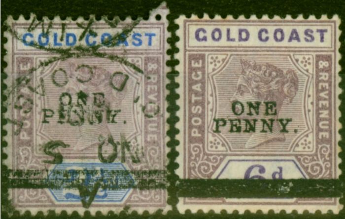 Valuable Postage Stamp Gold Coast 1901 Surcharge Set of 2 SG35-36 Fine Used