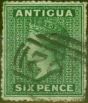 Valuable Postage Stamp from Antigua 1863 6d Dark Green SG9 Fine Used