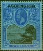 Rare Postage Stamp Ascension 1922 2s Black & Blue-Blue SG7 Fine MM