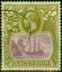 Ascension 1927 5d Purple & Olive-Green SG15d Superb Used Oval Cancel  King George V (1910-1936) Old Stamps