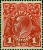 Australia 1914 1d Carmine-Red SG21 Fine MM . King George V (1910-1936) Mint Stamps