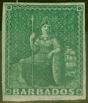 Valuable Postage Stamp from Barbados 1858 (1/2d) Green SG8 Fine & Fresh Mtd Mint