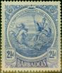 Collectible Postage Stamp Barbados 1916 2 1/2d Deep Ultramarine SG185 Fine LMM