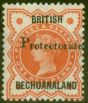 Rare Postage Stamp from Bechuanaland 1888 1/2d Vermilion 2nd Printing SG40 Fine Lightly Mtd Mint