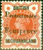 Rare Postage Stamp from Bechuanaland 1889 4d on 1/2d Vermilion SG53 Fine & Fresh Lightly Mtd Mint