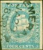 Collectible Postage Stamp from British Guiana 1855 4c Pale Blue SG20 Fine Used