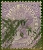 Rare Postage Stamp British Honduras 1888 10c on 4d Mauve SG28 Fine Used (2)