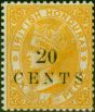 Collectible Postage Stamp from British Honduras 1888 20c on 6d Yellow SG29 Fine Very Lightly Mtd Mint
