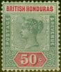 Valuable Postage Stamp British Honduras 1898 50c Green & Carmine SG62 Fine LMM