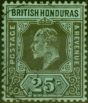 Old Postage Stamp British Honduras 1911 25c Black-Green SG100 Fine Used