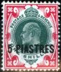 Collectible Postage Stamp from British Levant 1913 5pi on 1s Green & Carmine SG32 Fine Mtd Mint (1)