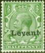 Old Postage Stamp from British Levant Salonica 1916 1/2d Green SGS1 Fine Mtd Mint